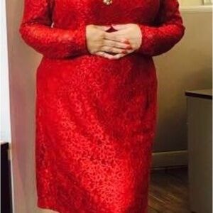 Elegant Red Lace Dress